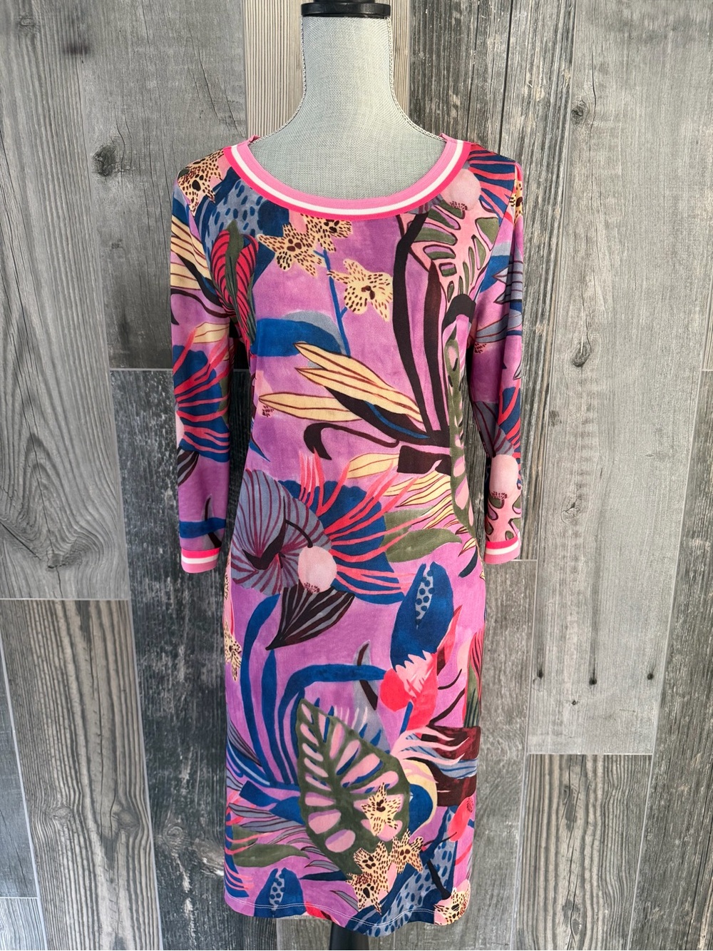 Marc Aurel Pink Botanical Shift Dress